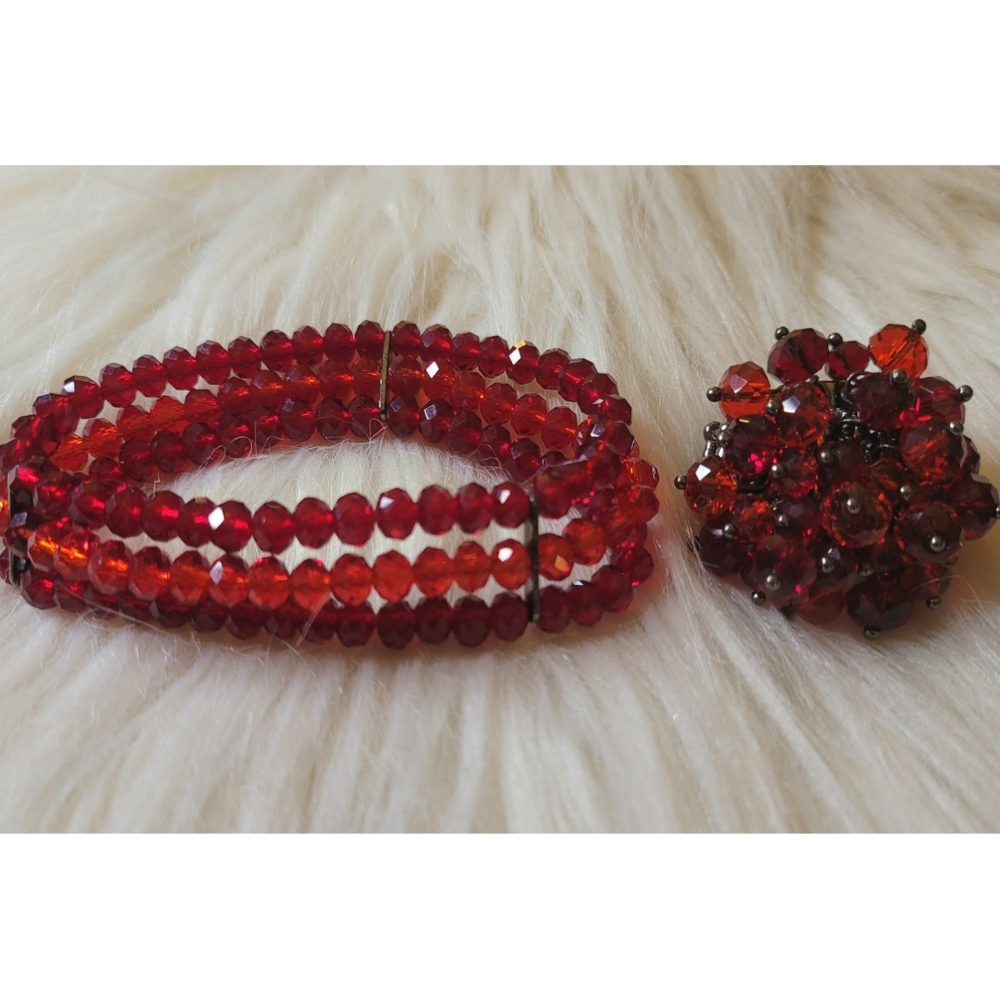 Crystal Beaded Bracelet & Ring Set By INC International Concepts | Macy's